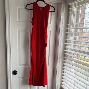 a new day Red Ribbed Sleeveless Maxi Dress